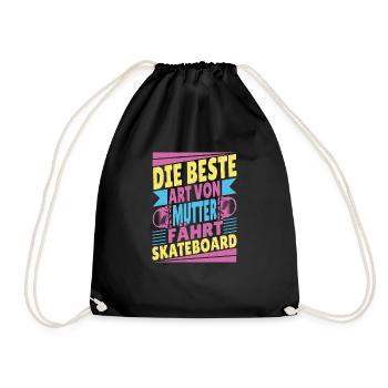 Skateboarder Motiv beim Skating in der Halfpipe - Turnbeutel - Schwarz - Vorne