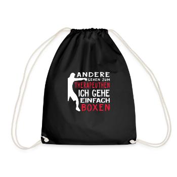 Lustiger Boxer Therapeut Boxer Sport Spruch - Turnbeutel - Schwarz - Vorne