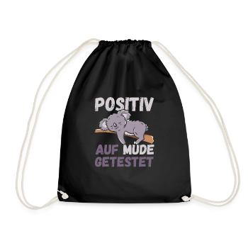 Positiv auf Müde getestet Koalas Fun - Turnbeutel - Schwarz - Vorne