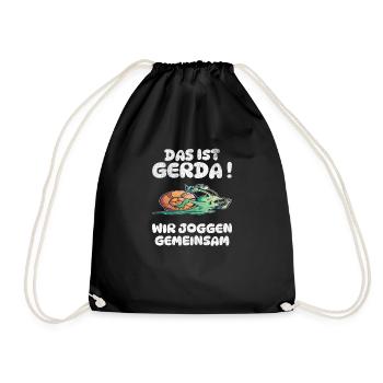 Das ist Gerda Wir Joggen gemeinsam Langsame - Turnbeutel - Schwarz - Vorne