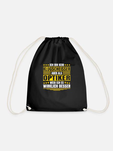 Herren Kein Klugscheisser bin Optiker Spruch - Turnbeutel - Schwarz