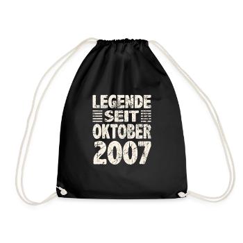 Oktober 2007 Legende seit 16 Jahren Mann Frau - Turnbeutel - Schwarz - Vorne