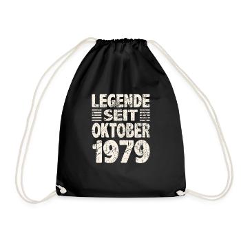 Oktober 1979 Legende seit 44 Jahren Mann Frau - Turnbeutel - Schwarz - Vorne