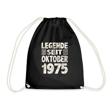 Oktober 1975 Legende seit 48 Jahren Mann Frau - Turnbeutel - Schwarz - Vorne