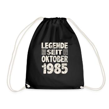 Oktober 1985 Legende seit 38 Jahren Mann Frau - Turnbeutel - Schwarz - Vorne