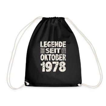 Oktober 1978 Legende seit 45 Jahren Mann Frau - Turnbeutel - Schwarz - Vorne