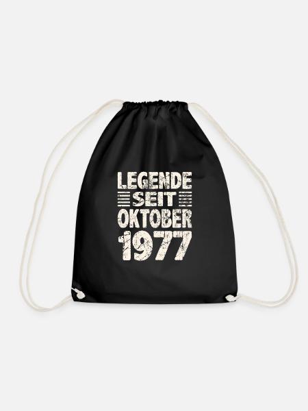 Oktober 1977 Legende seit 46 Jahren Mann Frau - Turnbeutel - Schwarz
