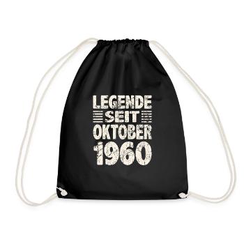 Oktober 1960 Legende seit 63 Jahren Mann Frau - Turnbeutel - Schwarz - Vorne