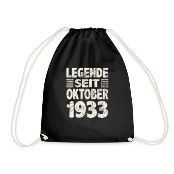 Oktober 1933 Legende seit 90 Jahren Mann Frau - Turnbeutel - Schwarz - Vorne