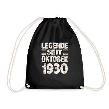 Oktober 1930 Legende seit 93 Jahren Mann Frau - Turnbeutel - Schwarz - Vorne