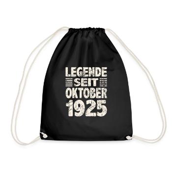 Oktober 1925 Legende seit 98 Jahren Mann Frau - Turnbeutel - Schwarz - Vorne