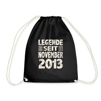 November 2013 Legende seit 10 Jahren Mann Frau - Turnbeutel - Schwarz - Vorne