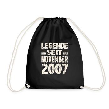 November 2007 Legende seit 16 Jahren Mann Frau - Turnbeutel - Schwarz - Vorne
