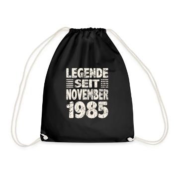 November 1985 Legende seit 38 Jahren Mann Frau - Turnbeutel - Schwarz - Vorne