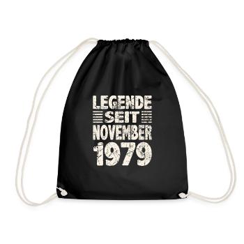 November 1979 Legende seit 44 Jahren Mann Frau - Turnbeutel - Schwarz - Vorne