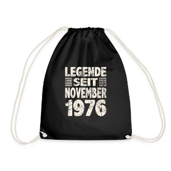 November 1976 Legende seit 47 Jahren Mann Frau - Turnbeutel - Schwarz - Vorne