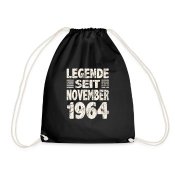November 1964 Legende seit 59 Jahren Mann Frau - Turnbeutel - Schwarz - Vorne