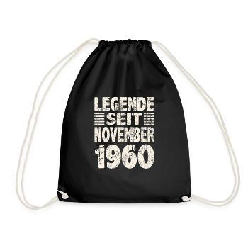 November 1960 Legende seit 63 Jahren Mann Frau - Turnbeutel - Schwarz - Vorne