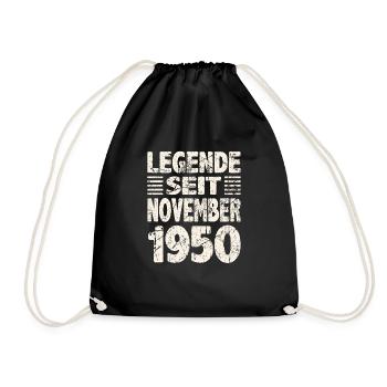 November 1950 Legende seit 73 Jahren Mann Frau - Turnbeutel - Schwarz - Vorne