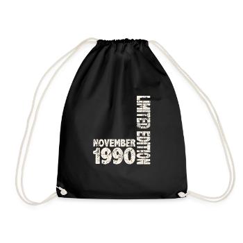 November 1990 Limited Edition 33 Jahren Mann Frau - Turnbeutel - Schwarz - Vorne