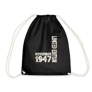 November 1947 Limited Edition 76 Years Man Woman - Drawstring Bag - black - Front