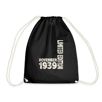 November 1939 Limited Edition 84 Years Man Woman - Drawstring Bag - black - Front