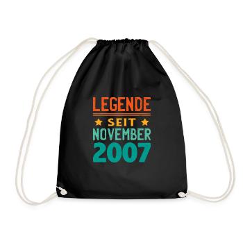 November 2007 Legende seit 16 Jahren Mann Frau - Turnbeutel - Schwarz - Vorne