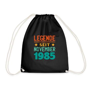 November 1985 Legende seit 38 Jahren Mann Frau - Turnbeutel - Schwarz - Vorne