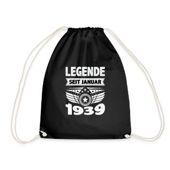 Januar 1939 Legende seit 85 Jahren Mann Frau - Turnbeutel - Schwarz - Vorne