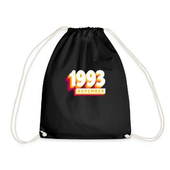 November 1993 30 Years Man Woman Birthday - Drawstring Bag - black - Front