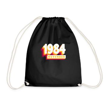 November 1984 39 Jahren Mann Frau Geburtstag - Turnbeutel - Schwarz - Vorne