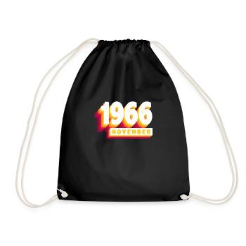 November 1966 57 Years Man Wife Birthday - Drawstring Bag - black - Front