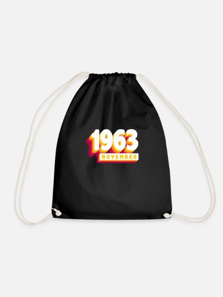 November 1963 60 Jahren Mann Frau Geburtstag - Turnbeutel - Schwarz