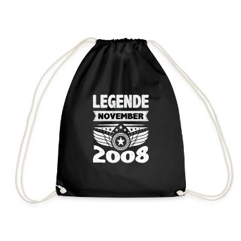 November 2008 Legend for 15 years man woman - Drawstring Bag - black - Front