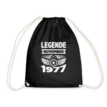 November 1977 Legend for 46 years man woman - Drawstring Bag - black - Front
