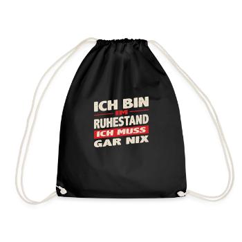Pension saying I'm retired I don't have to do anything - Drawstring Bag - black - Front