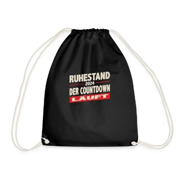 Ruhestand 2024 Countdown läuft Rot Striche - Turnbeutel - Schwarz - Vorne
