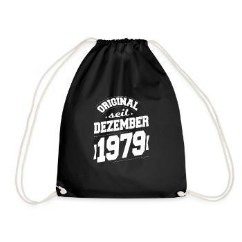 Dezember 1979 Original seit 44 Jahren Mann Frau - Turnbeutel - Schwarz - Vorne