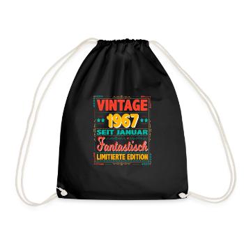 January 1967 Vintage Fantastic 57 Years Man - Drawstring Bag - black - Front