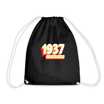 Janvier 1937 0 87 ans Homme Femme Anniversaire - Sac de sport léger - noir - Devant