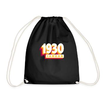 Janvier 1930 0 94 ans Homme Femme Anniversaire - Sac de sport léger - noir - Devant
