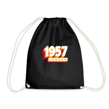 Janvier 1957 0 67 ans Homme Femme Anniversaire - Sac de sport léger - noir - Devant