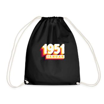 janvier 1951 0 73 ans homme femme anniversaire - Sac de sport léger - noir - Devant