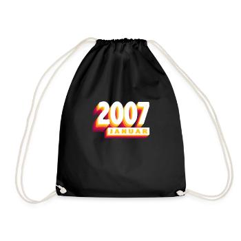 January 2007 0 17 years old Man Woman Birthday - Drawstring Bag - black - Front