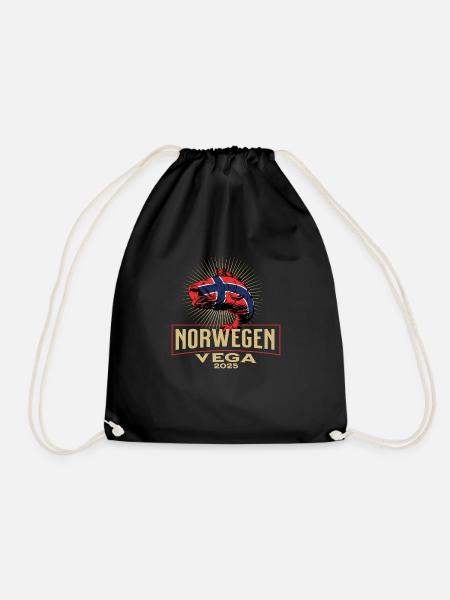 Norwegen Vega 2025 Fischmotiv - Turnbeutel - Schwarz