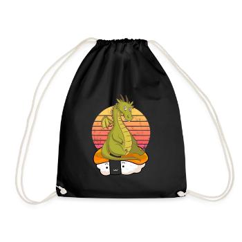 Sushi Drache - Turnbeutel - Schwarz - Vorne