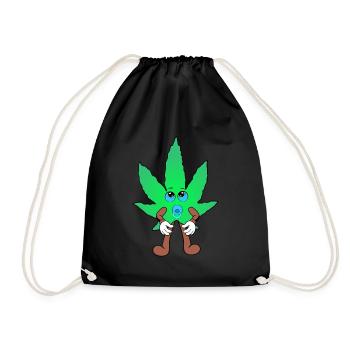 Der Bloom - Baby Bloom Weed Cannabis Marihuana - Turnbeutel - Schwarz - Vorne