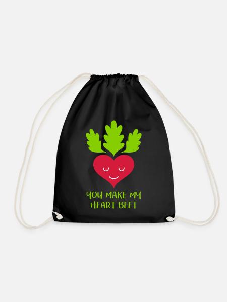 You make my heart beet! - Drawstring Bag - black