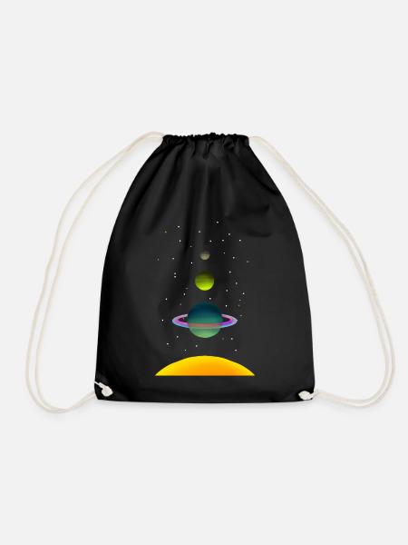 Planets Aligned - Drawstring Bag - black