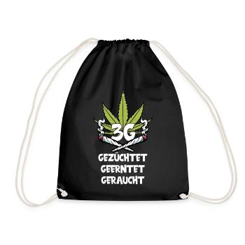 CANNABIS MARIHUANA JOINT KIFFEN KIFFER 3G REGEL - Turnbeutel - Schwarz - Vorne
